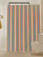 Artisan Brushstroke Watercolor Striped Shower Curtain