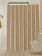 Artisan Brushstroke Watercolor Striped Shower Curtain