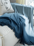 Ocean Ombre Blanket with Tassel
