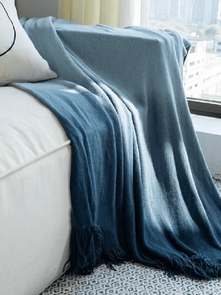 Ocean Ombre Blanket with Tassel