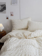Organic Cream Seersucker Duvet Cover