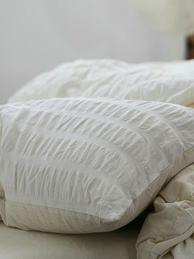 Organic Cream Seersucker Duvet Cover