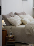 Organic Cream Seersucker Duvet Cover