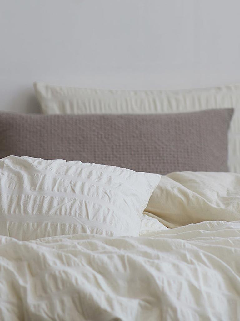 Organic Cream Seersucker Duvet Cover