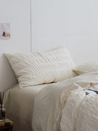 Organic Cream Seersucker Duvet Cover