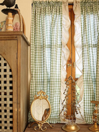 Pastoral Green Gingham Curtain