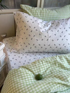 Pastoral Green Gingham Duvet Cover