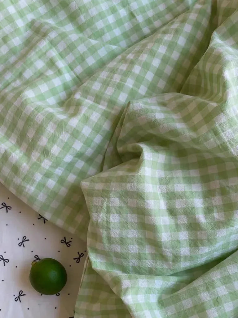 Pastoral Green Gingham Duvet Cover