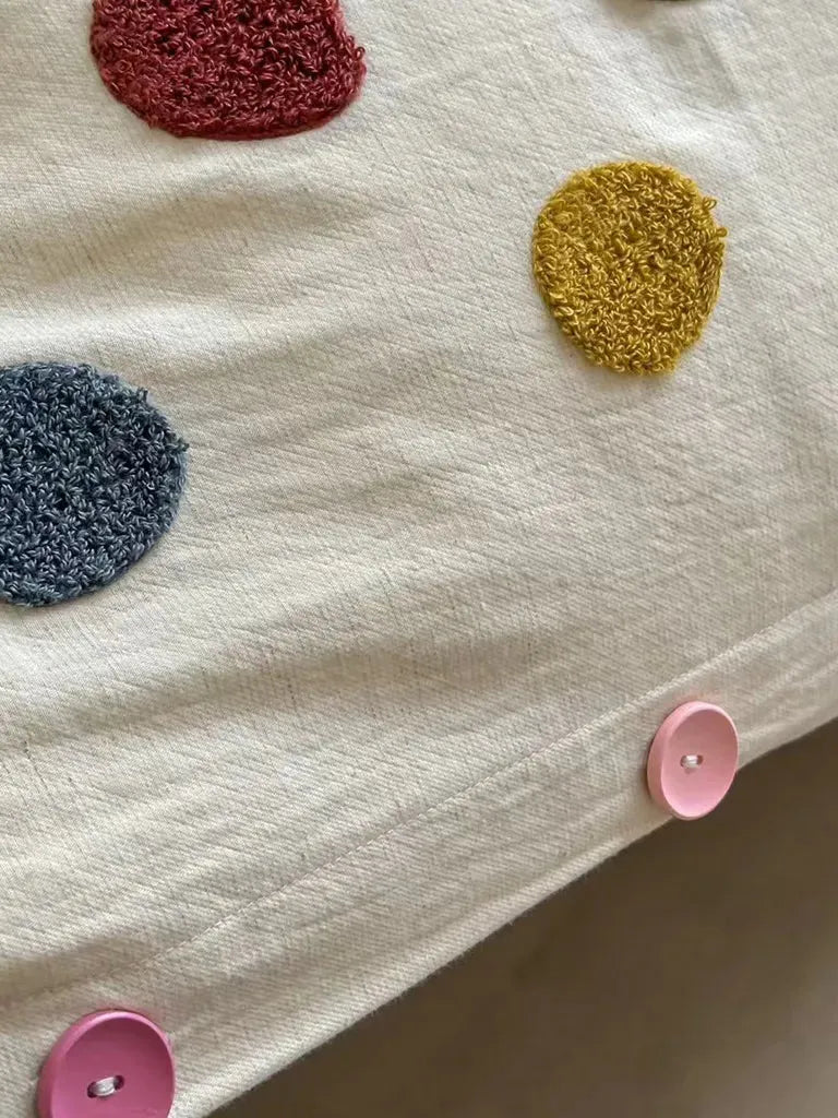 Playful Polka Dot Embroidered Duvet Cover