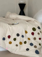 Playful Polka Dot Embroidered Duvet Cover
