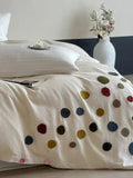 Playful Polka Dot Embroidered Duvet Cover