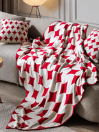 Poker Diamond Knitted Throw Blanket