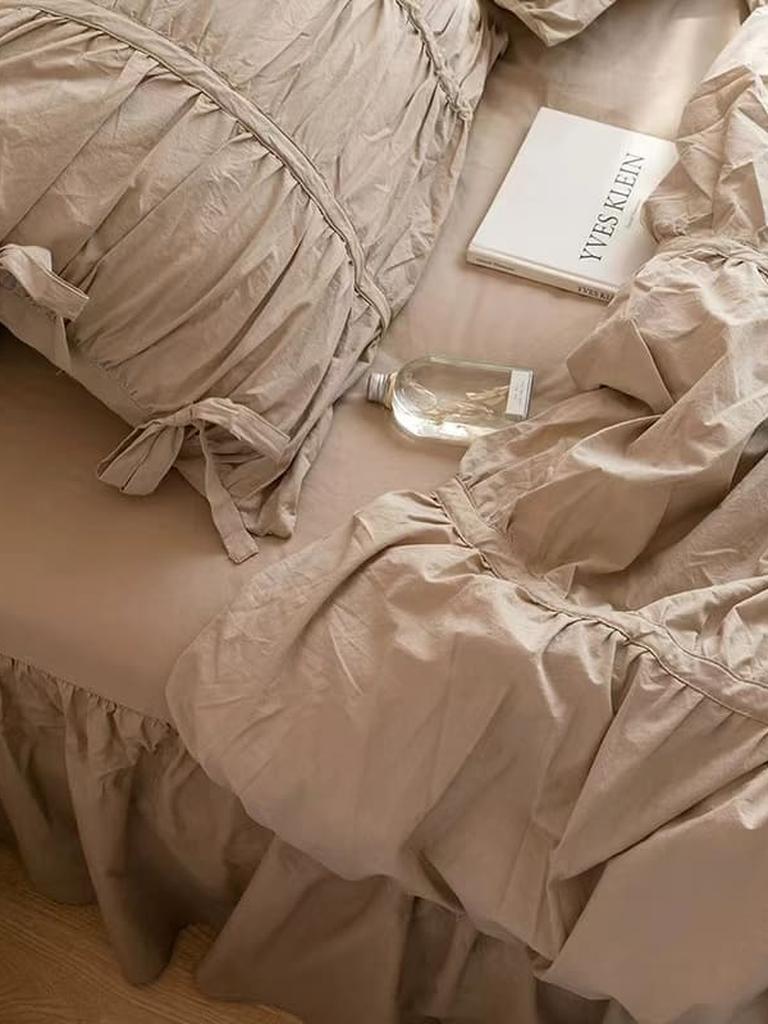 Princess Ruched Duvet Cover - Brown