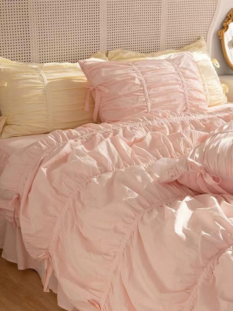 Princess Ruched Duvet Cover - White