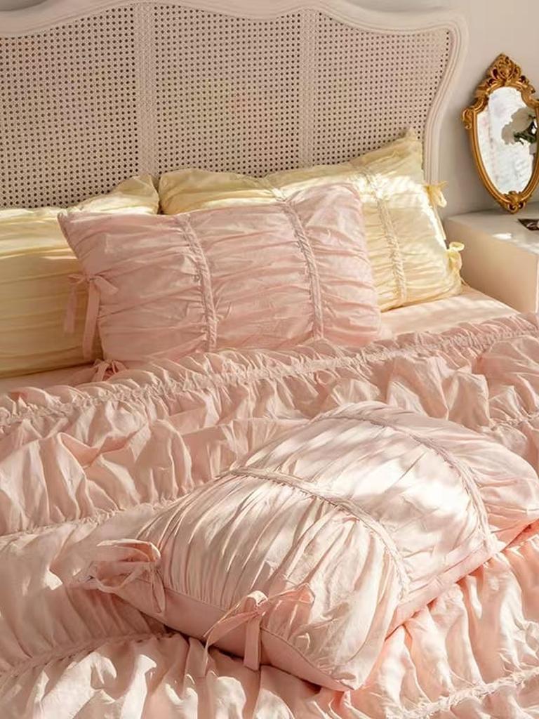 Princess Ruched Duvet Cover - White