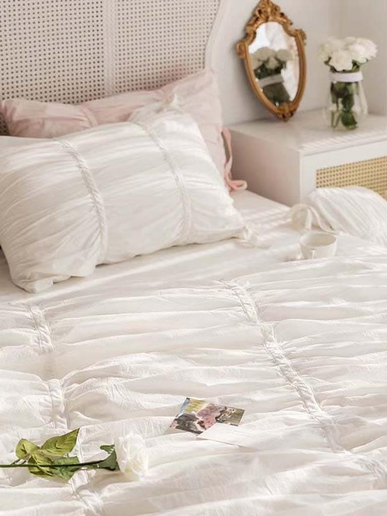 Princess Ruched Duvet Cover - White