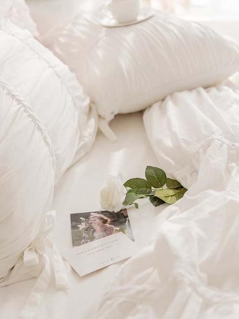 Princess Ruched Duvet Cover - White