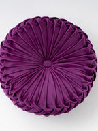 Colorful Round Pleated Velvet Cushion
