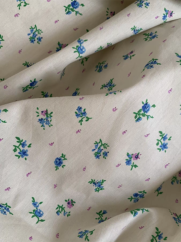 Retro Blue Ditsy Floral Duvet Cover