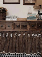 Retro Polka Dot Coffee Curtain