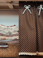 Retro Polka Dot Coffee Curtain