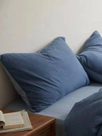 Reversible jersey cotton bedding set by Breezora featuring soft, comfortable sheets with contrasting design on each side.