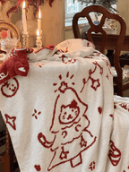 Reversible Christmas Feather Yarn Blanket