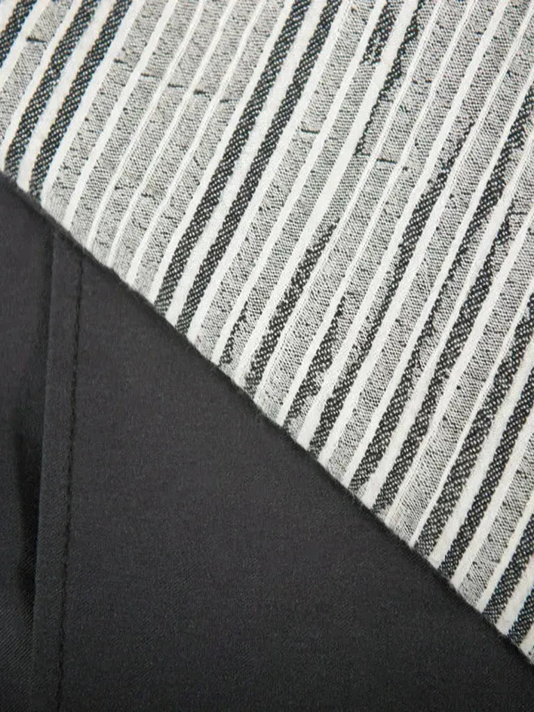 Reversible Dark Industrial Striped Duvet Cover