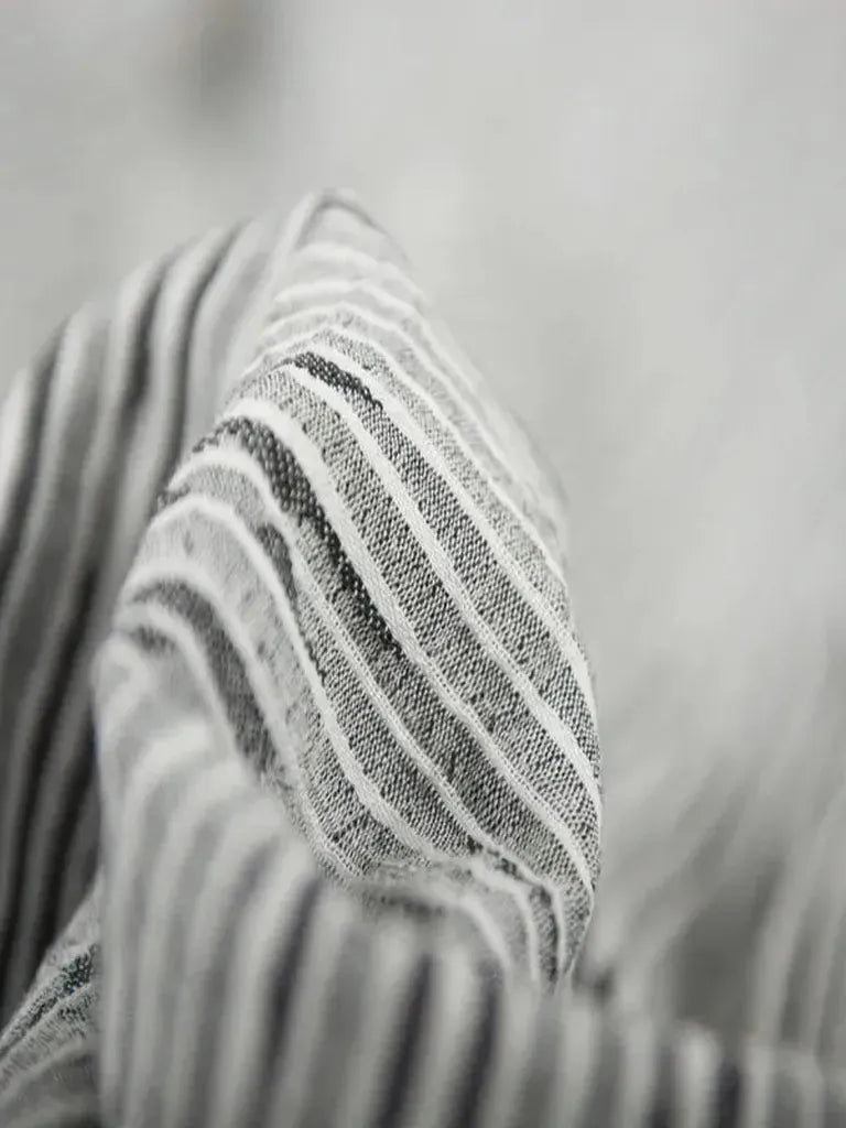 Reversible Dark Industrial Striped Duvet Cover