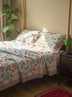 Rustic Scene Floral Knitted Blanket