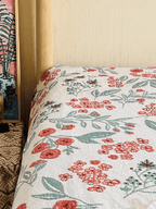 Rustic Scene Floral Knitted Blanket