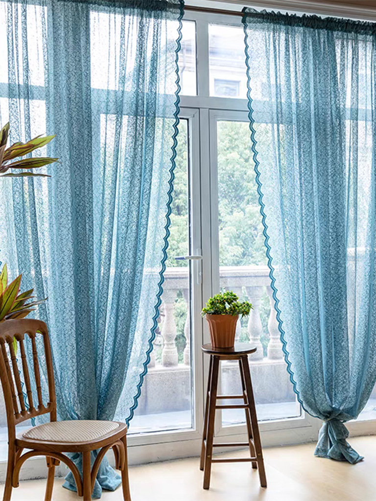 Scallpoed Lace Sheer Curtain