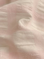 Seersucker Windowpane Check Bedding Set with Ruffle
