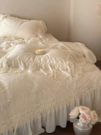 Shabby Chic Floral Cutwork Lace Bedding Set