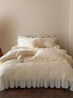 Shabby Chic Floral Cutwork Lace Bedding Set