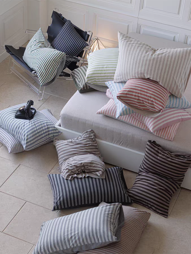 Soft Cotton Striped Pillowcase