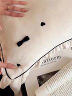 Soft Heart Embroidery Ruffle Bedding Set