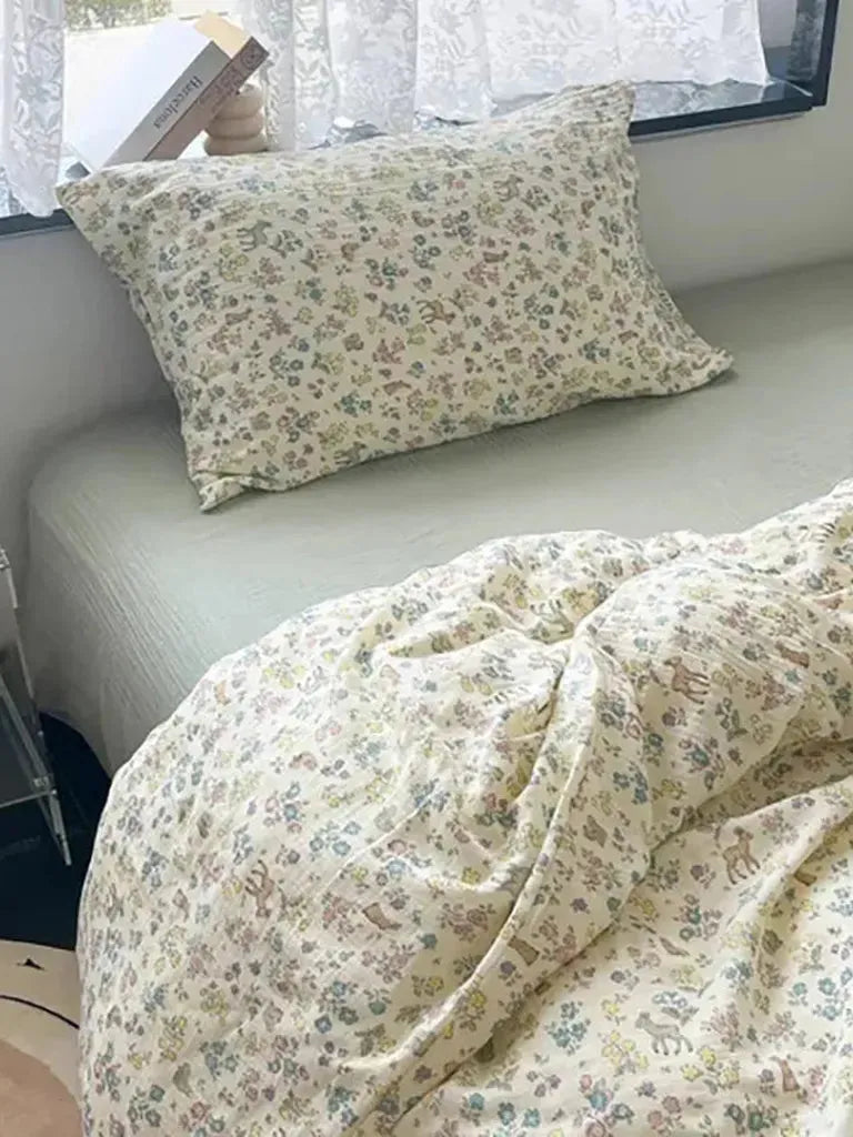 Spring Meadow Muslin Duvet Cover Set