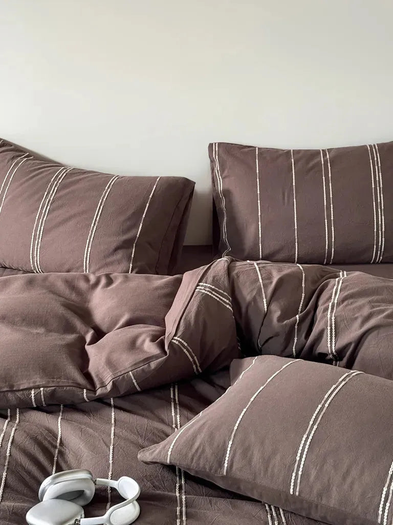 Sunset Striped Jacquard Duvet Cover