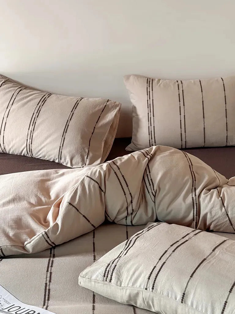 Sunset Striped Jacquard Duvet Cover