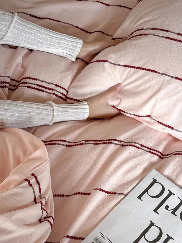 Sunset Striped Jacquard Duvet Cover