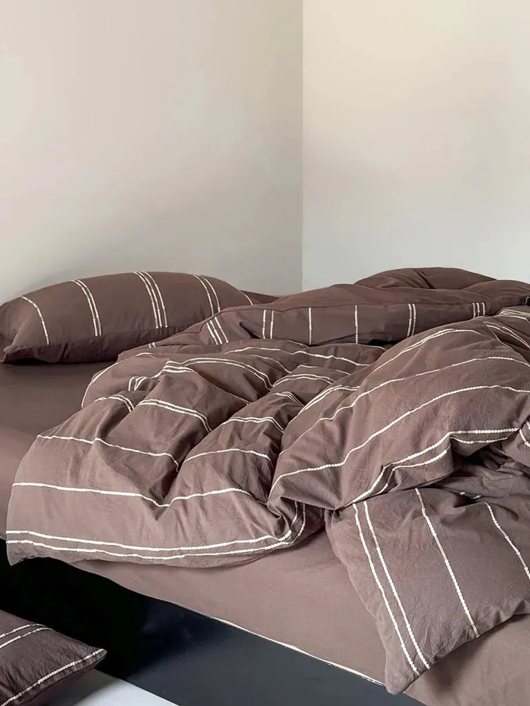 Sunset Striped Jacquard Duvet Cover