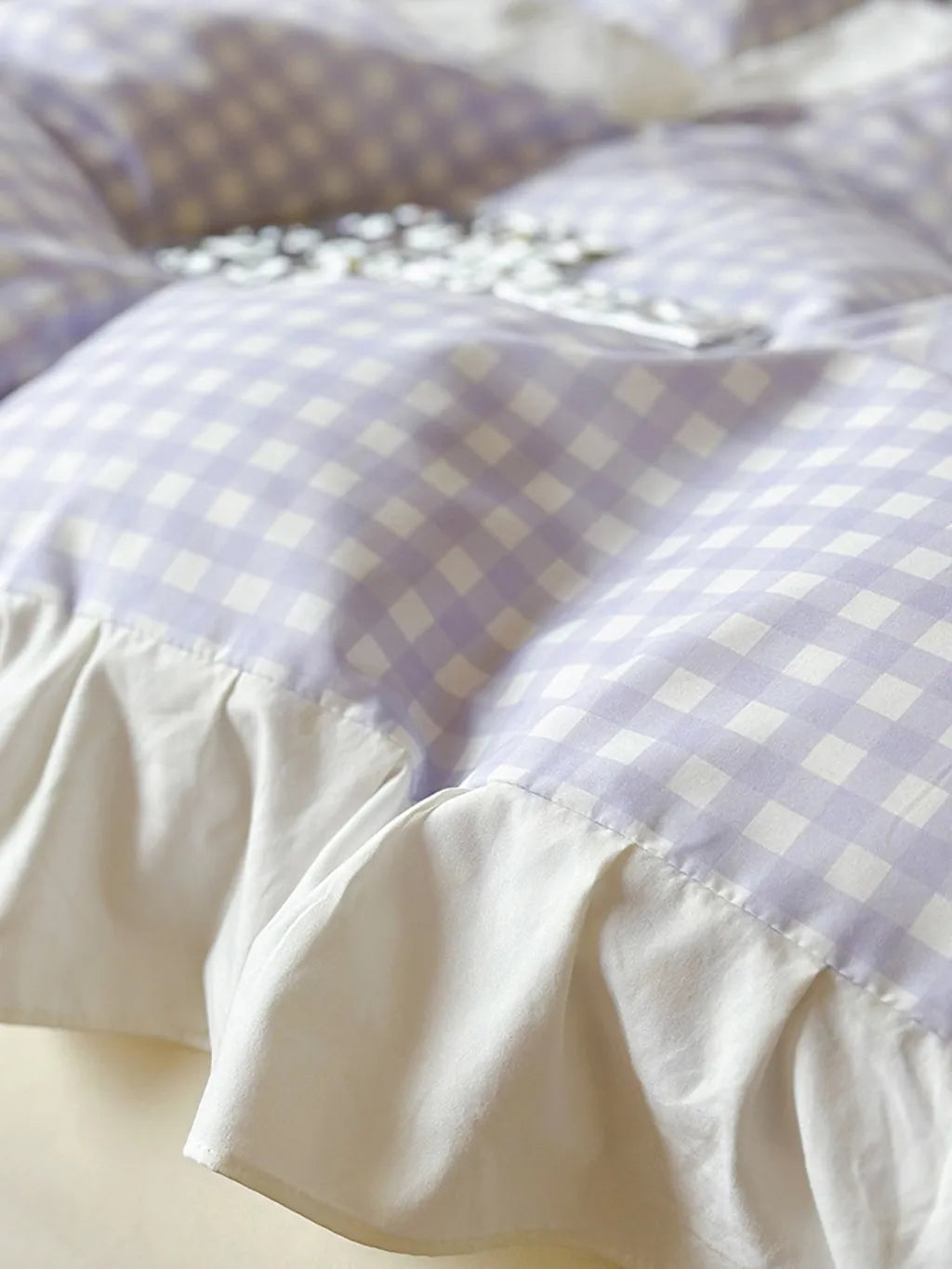 Sweet Gingham Ruffle Duvet Cover