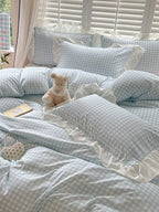 Sweet Gingham Ruffle Duvet Cover