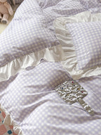 Sweet Gingham Ruffle Duvet Cover