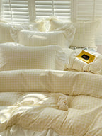 Sweet Gingham Ruffle Duvet Cover