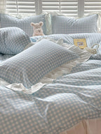 Sweet Gingham Ruffle Duvet Cover