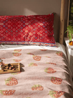 Sweet Strawberry Knitted Blanket