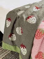 Sweet Strawberry Knitted Blanket