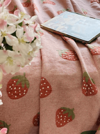 Sweet Strawberry Knitted Blanket